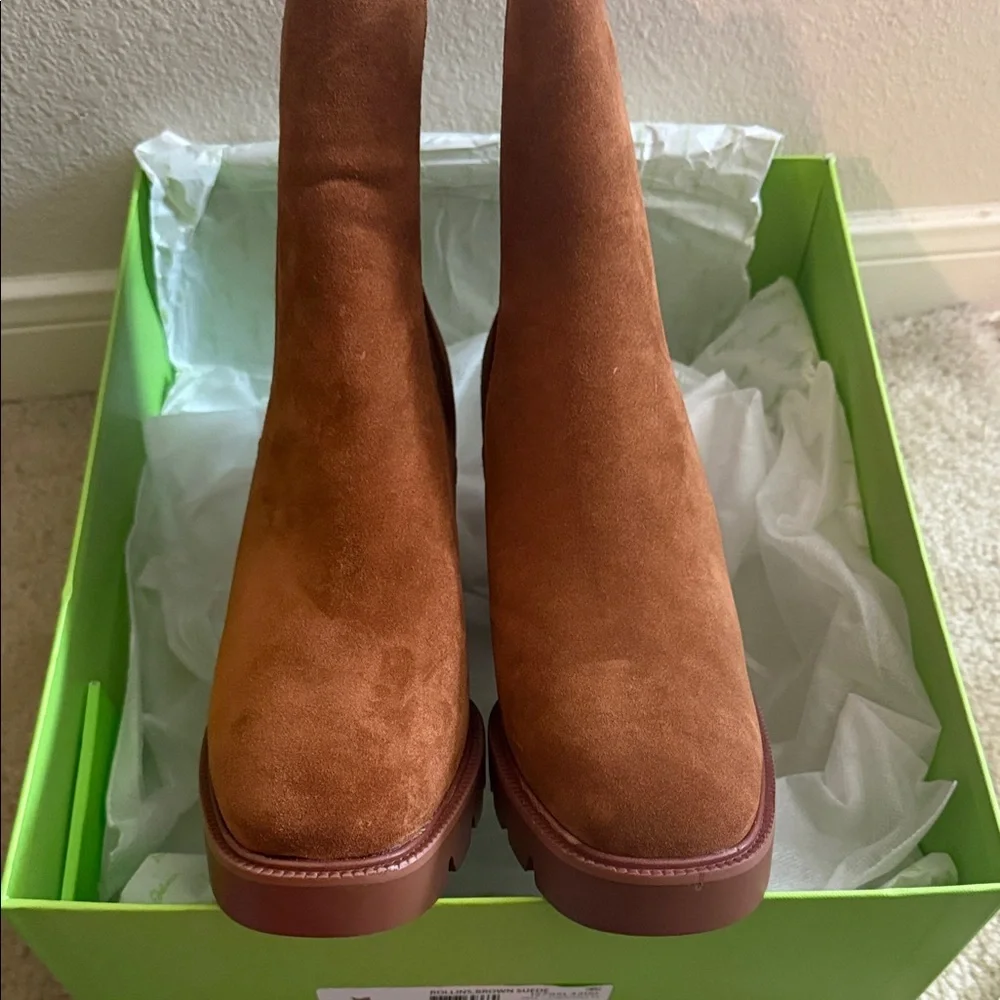 NIB Sam Edelman Rollins Brown Suede Ankle Boots sz 9.5 - Picture 10 of 11